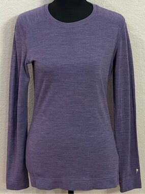 Smartwool Women's Long Sleeve Crewneck Top - Heathered Purple Size Medium
